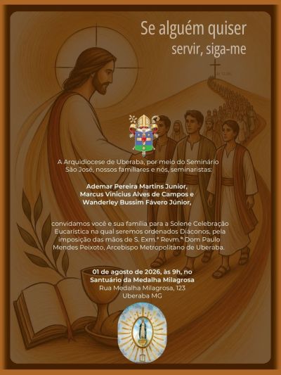 Arquidiocese de Uberaba celebrará a Ordenação Diaconal de três seminaristas
