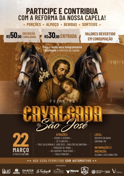 Cavalgada de São José mobiliza fiéis para reforma de capela no Distrito da Baixa
