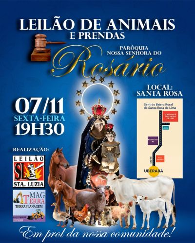 Comunidade se une em leilão em prol da Paróquia Nossa Senhora do Rosário