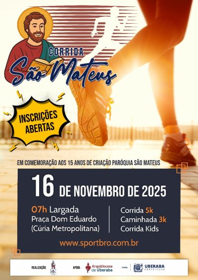 I Corrida São Mateus une fé, esporte e comunidade em celebração pelos 15 anos da paróquia
