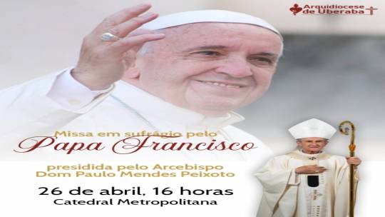 Dom Paulo Mendes preside Missa em sufrágio pelo Papa Francisco