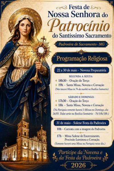 Festa de Nossa Senhora do Patrocínio do Santíssimo Sacramento celebra a fé e a devoção em Sacramento/MG