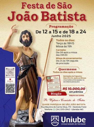 Festa de São João Batista une fé, tradição e alegria em Uberaba