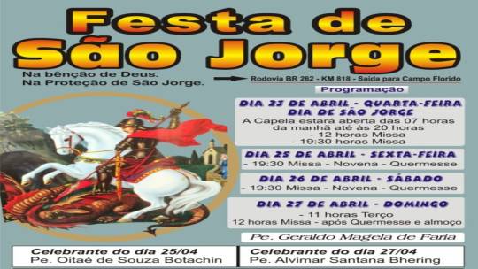 Festa de São Jorge tem rica programação para os fiéis