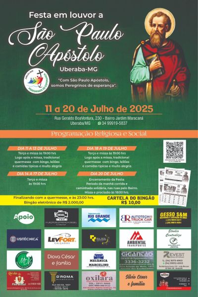Festa de São Paulo Apóstolo em Uberaba celebra esperança com tradição e comunidade