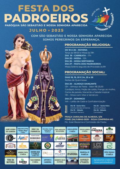 Festa dos Padroeiros une fé e comunidade em Água Comprida