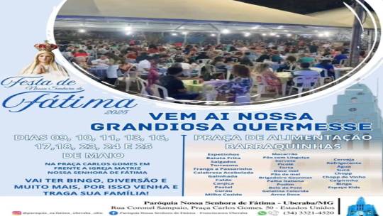 Festa em honra a Nossa Senhora de Fátima: fé, devoção e alegria
