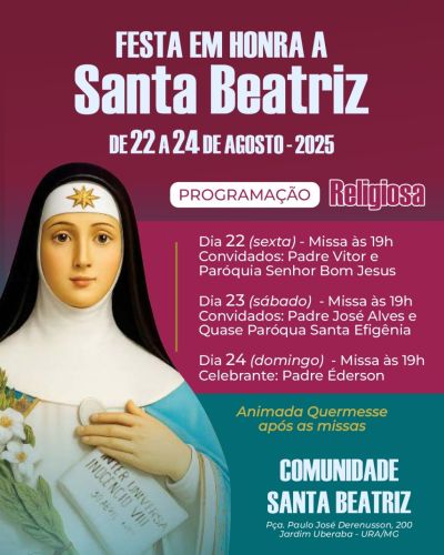 Festa em Honra a Santa Beatriz reúne fiéis em celebração de fé e devoção