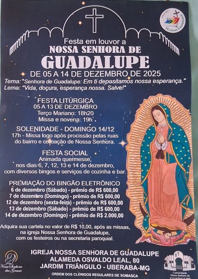 Festa em Louvor a Nossa Senhora de Guadalupe renova a esperança dos fiéis em Uberaba