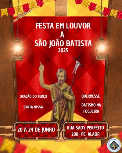 Festa em Louvor a São João Batista promete fé e alegria em Araxá