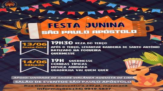 Festa Junina em honra a São Paulo Apóstolo: muita fé e alegria
