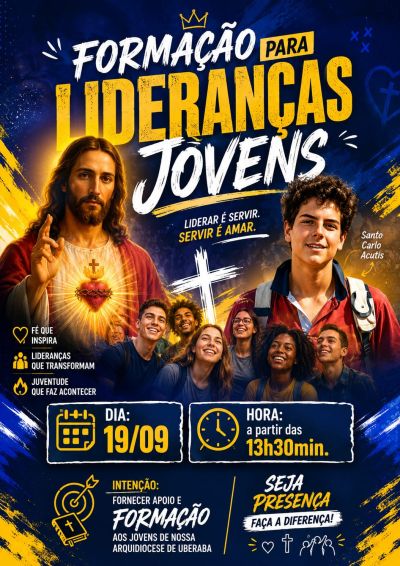 Formação para Lideranças Jovens será realizada no dia 19 de setembro