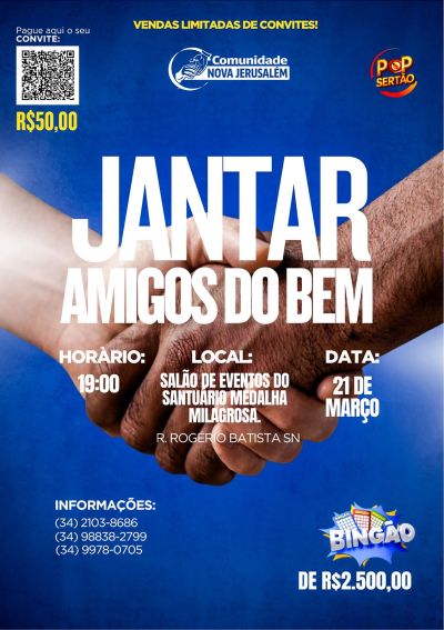 Jantar beneficente em Uberaba fortalece trabalho de acolhimento a dependentes químicos