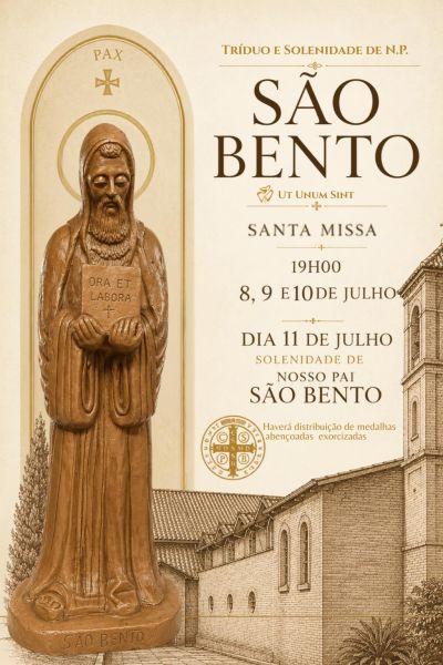 Mosteiro Nossa Senhora da Glória celebra Tríduo e Solenidade de São Bento