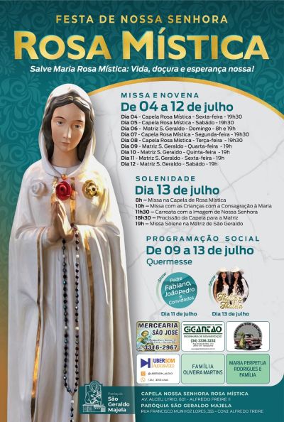  O Alfredo Freire convida-nos a Viver a Festa de Nossa Senhora da Rosa Mística