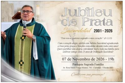 Padre José Edilson da Silva celebra Jubileu de Prata Sacerdotal em Uberaba