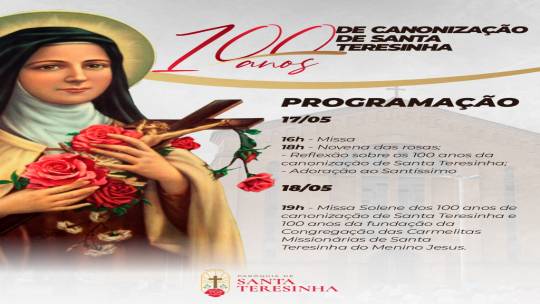 Paróquia Santa Teresinha celebra sua padroeira e fundação das Irmãs Carmelitas 
