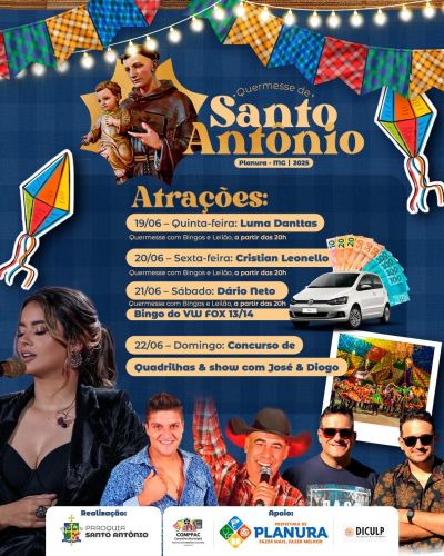 Santo Antônio: Festa do Padroeiro promete fé e alegria em Planura