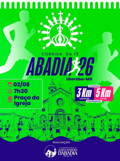 Santuário Basílica anuncia a 1ª Corrida da Fé – Abadia 2026 durante a Festa de Nossa Senhora d'Abadia
