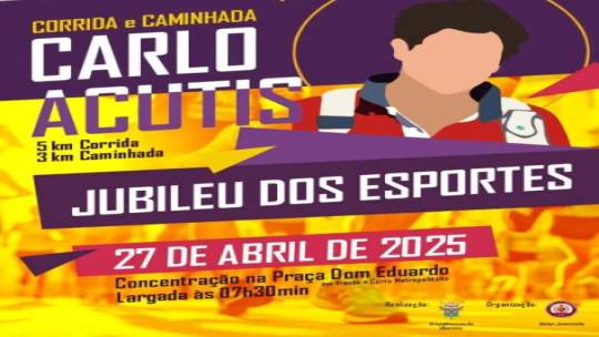 Últimos dias para inscrições na Corrida e Caminhada Carlo Acutis